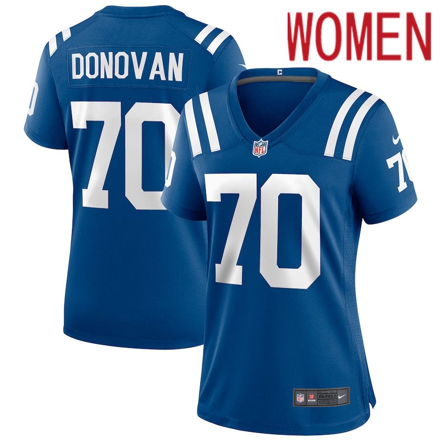 Women Indianapolis Colts #70 Art Donovan Nike Royal Game Retired Player NFL Jersey->women nfl jersey->Women Jersey